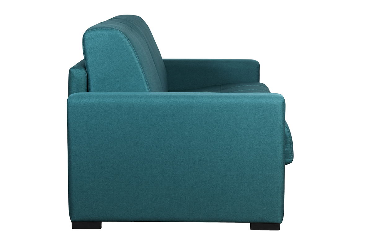 Sof cama con colchn 12cm tejido azul petrleo DOME