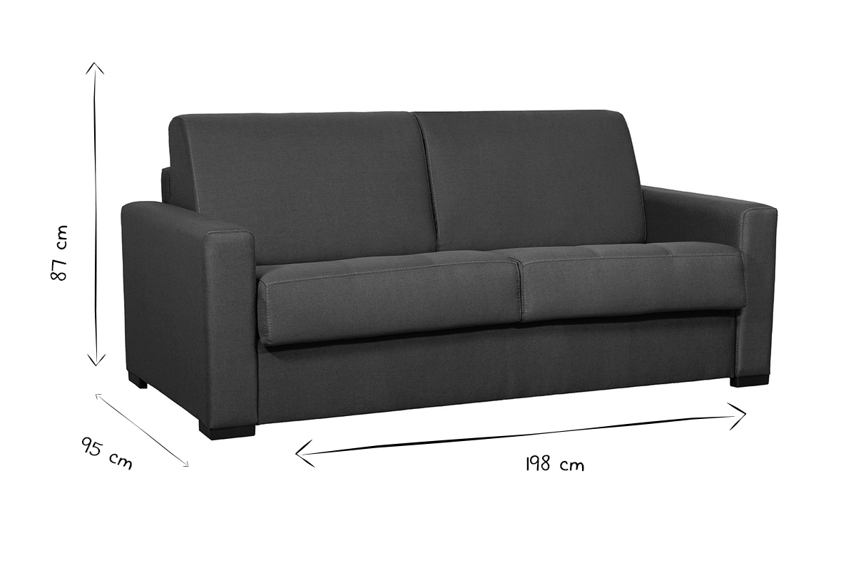 Sof cama con colchn 12cm tejido azul petrleo DOME