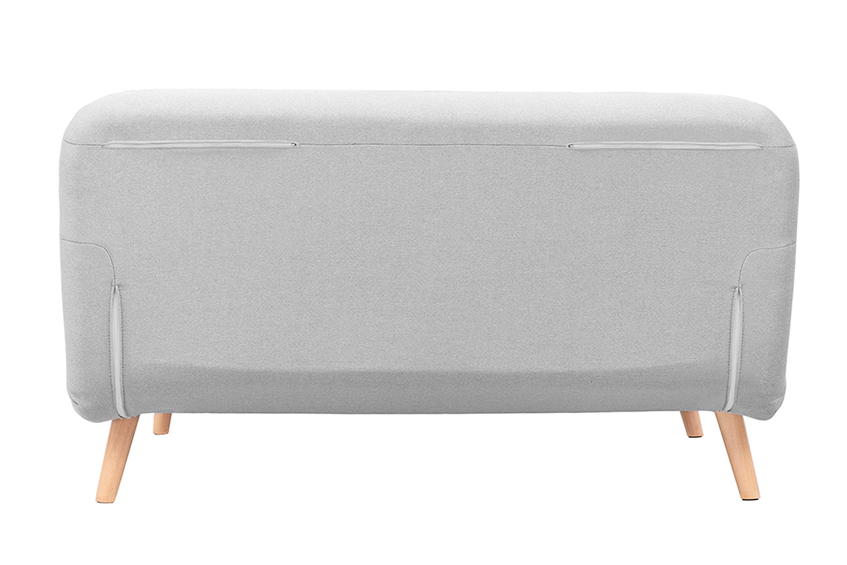 Sof cama convertible 2 plazas en tejido gris claro AMIKO