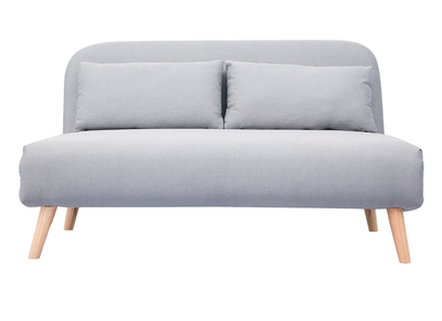 Sofá cama convertible 2 plazas en tejido gris claro AMIKO