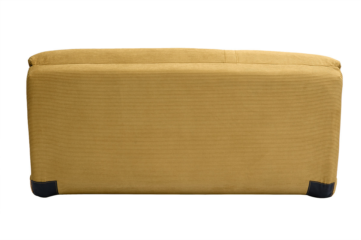 Sof cama convertible de 2 plazas en tela de terciopelo de pana amarillo curry SPENCER