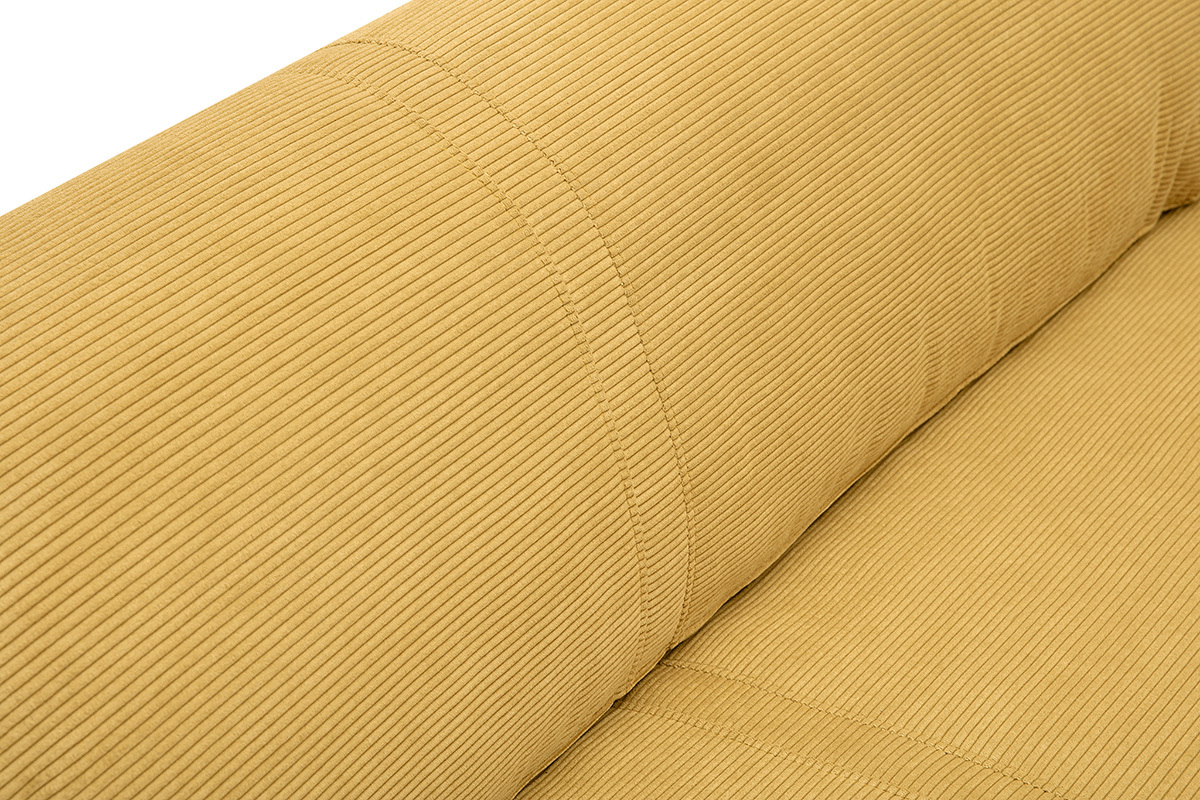 Sof cama convertible de 2 plazas en tela de terciopelo de pana amarillo curry SPENCER