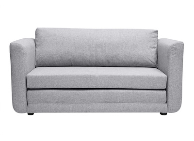 Sofá cama de 2 plazas de tela gris claro LEON