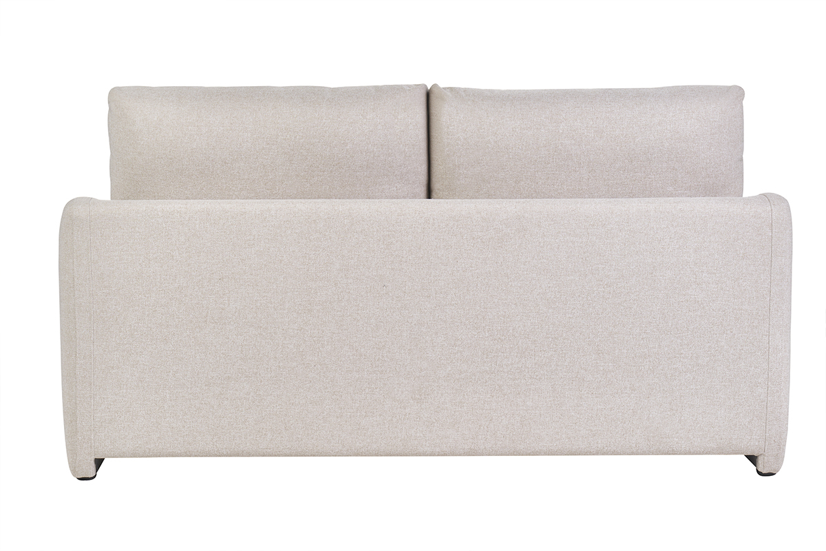 Sof cama de 2 plazas en tela beige PAULIN