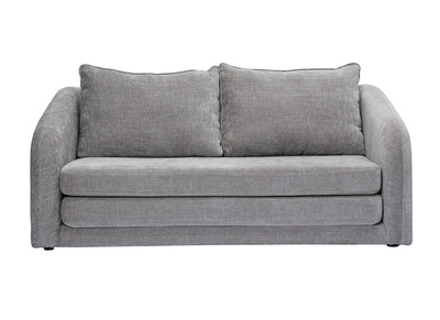 Sofá cama de 2 plazas en tela efecto terciopelo texturizado gris MAHAUT