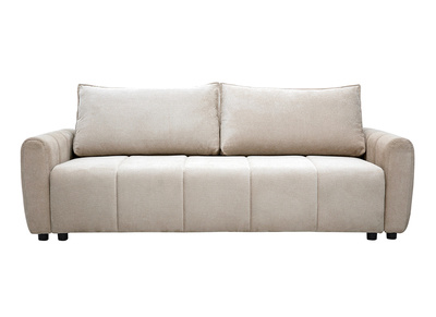 Sof&aacute; cama de 3 plazas en tejido chenilla beige FOLDY