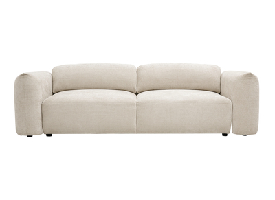 Sof&aacute; cama de 4 plazas con arc&oacute;n en tela de terciopelo chenilla beige SWELL