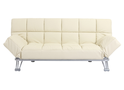 Sof&aacute; cama de piel 3 plazas color beige MANHATTAN