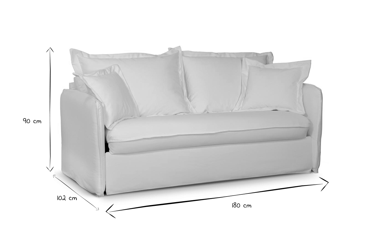 Sof cama desenfundable de algodn blanco crema ALDO