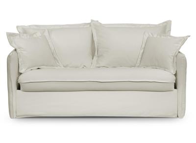 Sofá cama desenfundable de algodón blanco crema ALDO