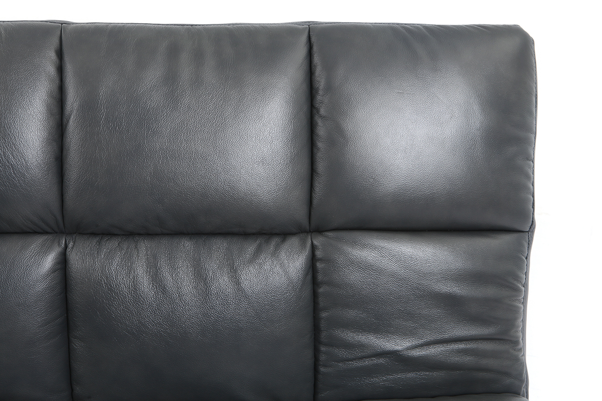 Sof cama diseo en cuero de vaca gris MANHATTAN