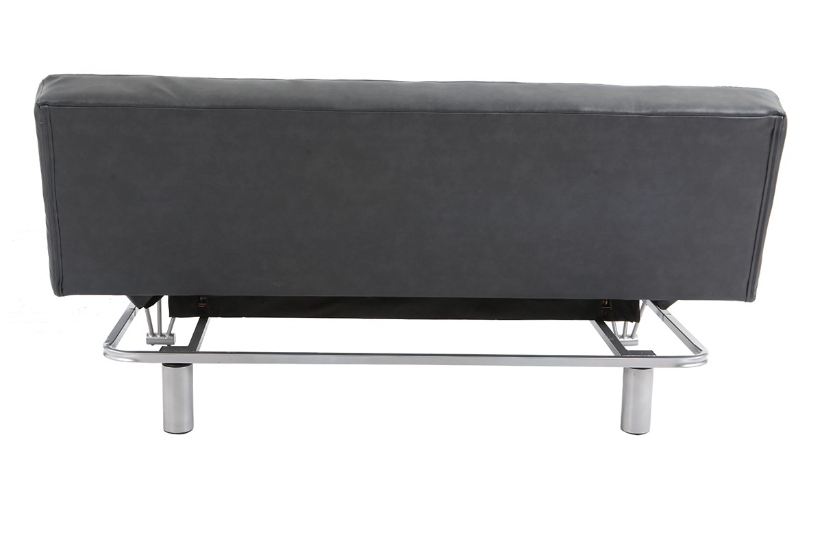 Sof cama diseo en cuero de vaca gris MANHATTAN