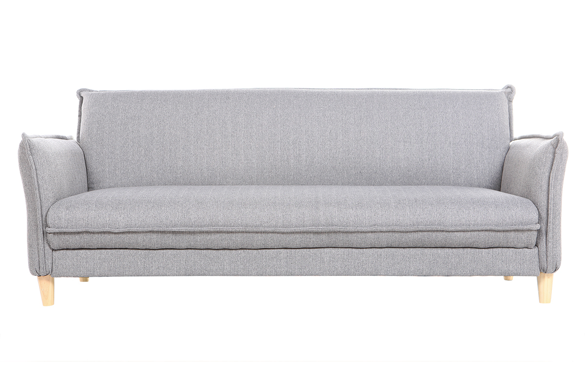 Sof cama estilo nrdico tejido gris claro WEEKEND