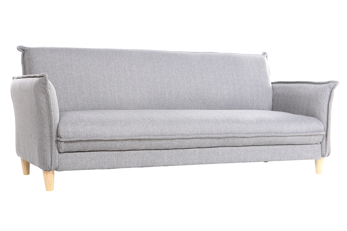 Sof cama estilo nrdico tejido gris claro WEEKEND