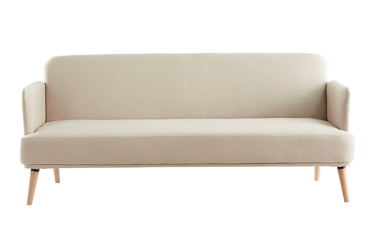 Sof cama nrdico 3plazas beige y madera clara JAGGER