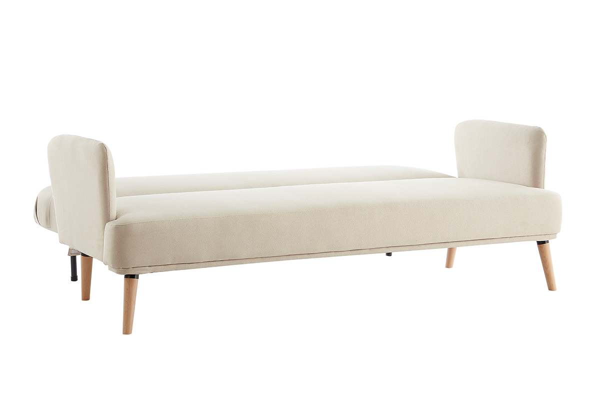 Sof cama nrdico 3plazas beige y madera clara JAGGER