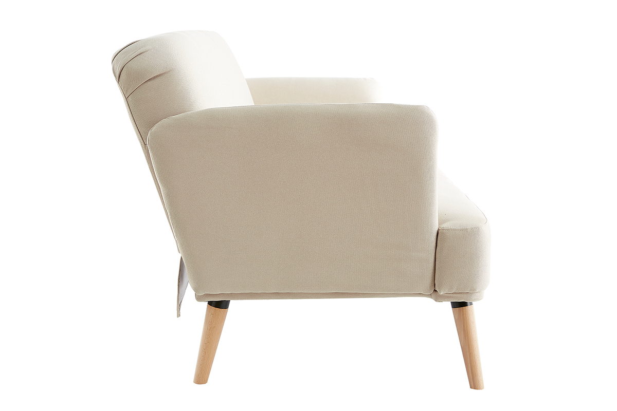 Sof cama nrdico 3plazas beige y madera clara JAGGER
