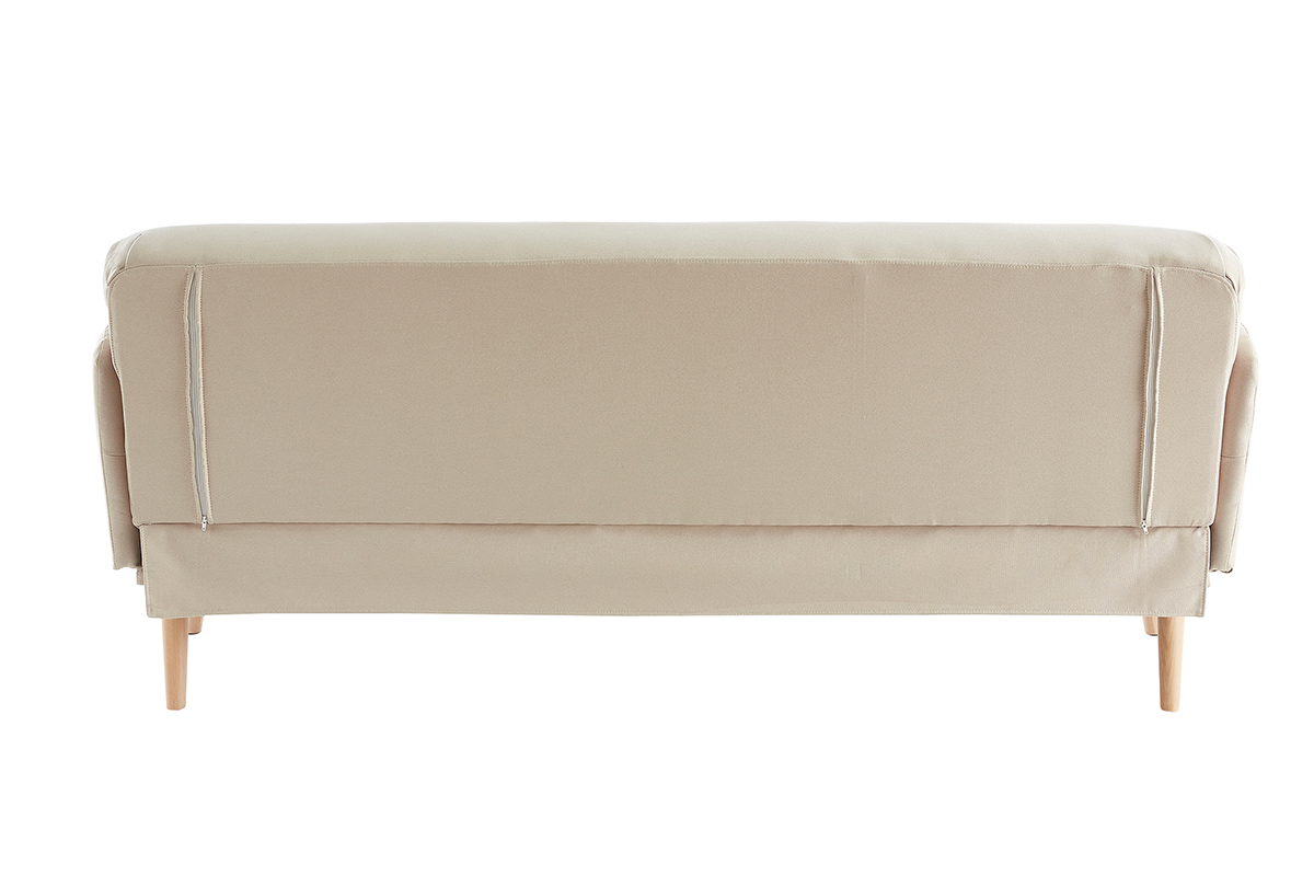 Sof cama nrdico 3plazas beige y madera clara JAGGER