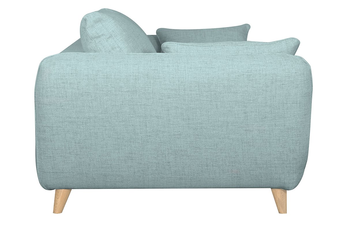 Sof cama nrdico 3 plazas de tela azul hielo con colchn de 10 cm CREEP