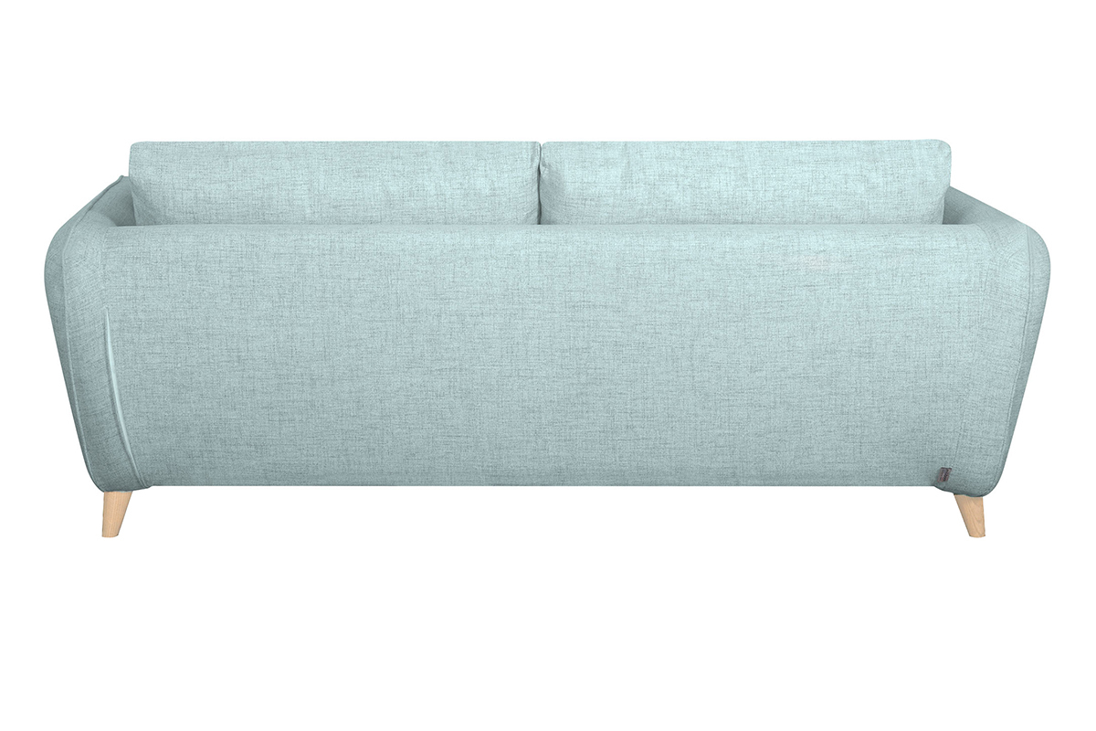 Sof cama nrdico 3 plazas de tela azul hielo con colchn de 10 cm CREEP