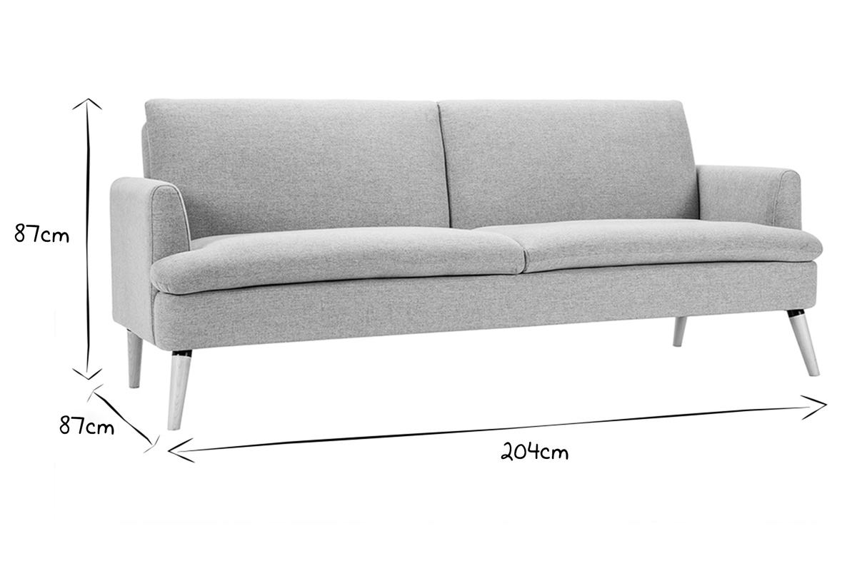 Sof cama nrdico 3plazas gris claro STEWART