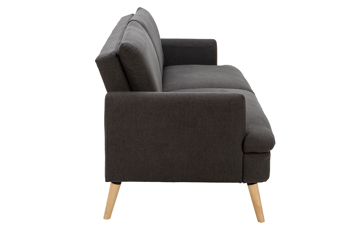 Sof cama nrdico 3plazas gris oscuro STEWART