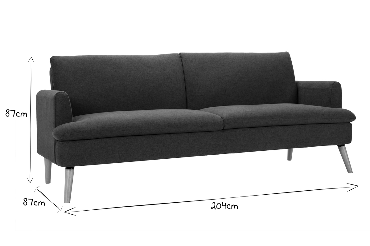 Sof cama nrdico 3plazas gris oscuro STEWART