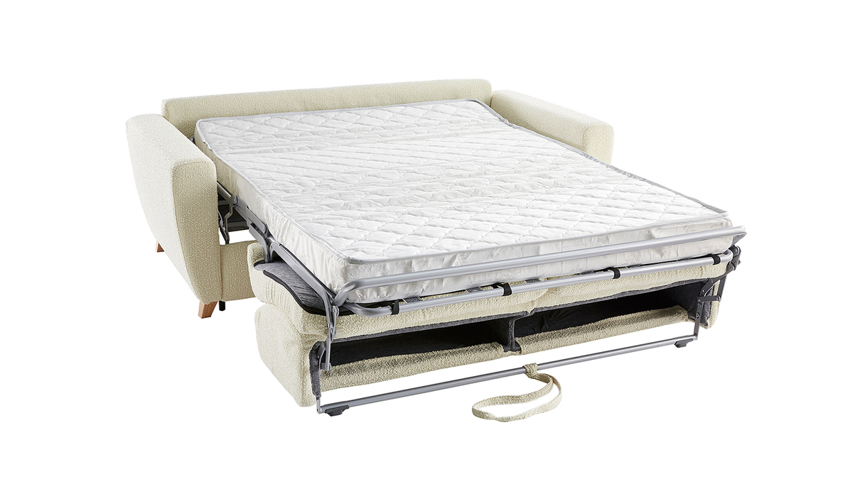 Sof cama nrdico con efecto borreguillo y colchn de 140 x 12 cm GRAHAM