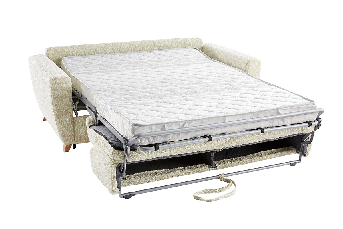 Sof cama nrdico con efecto borreguillo y colchn de 140 x 12 cm GRAHAM
