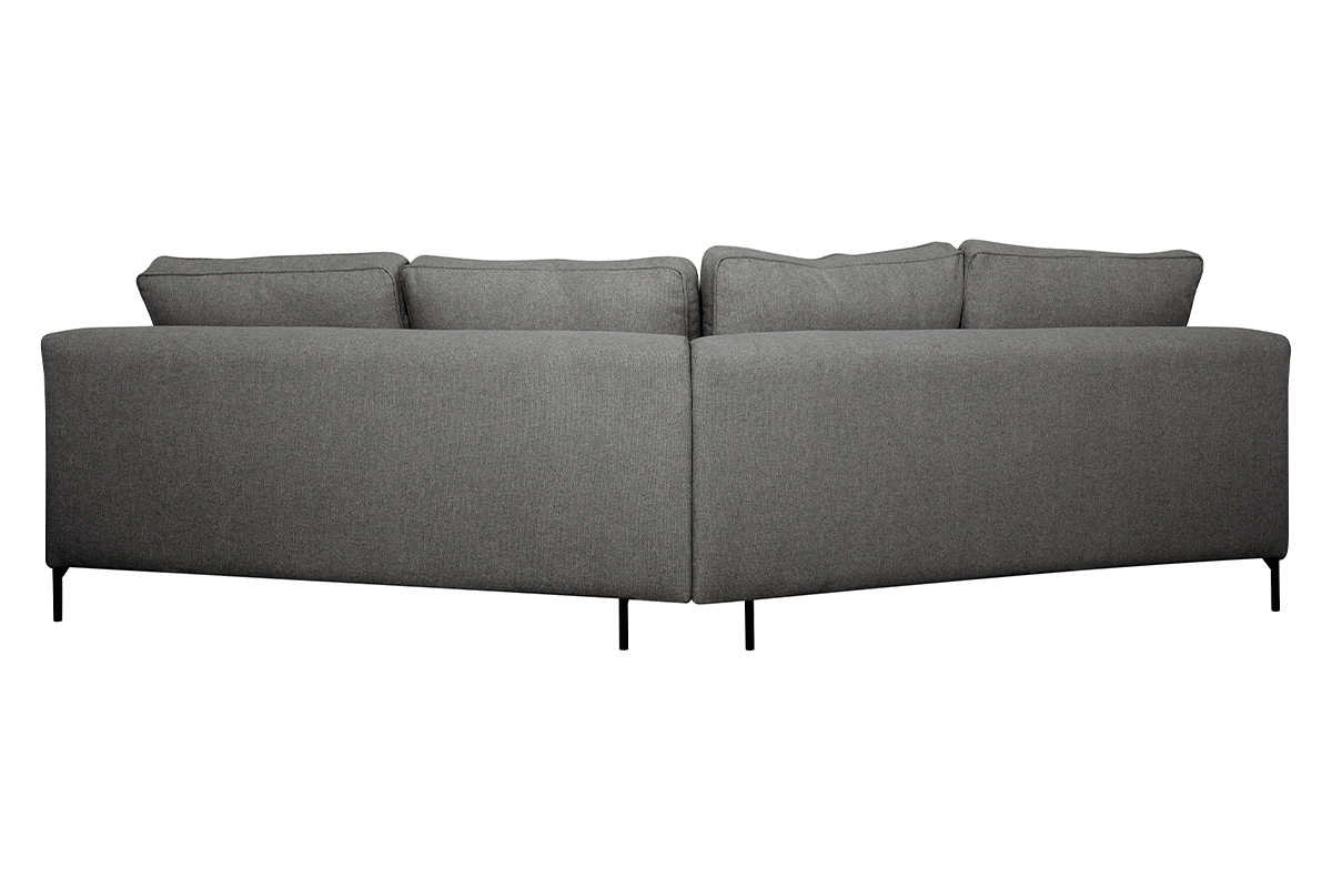 Sof chaise longue 5plazas gris antracita con patas de metal negro PUCHKINE