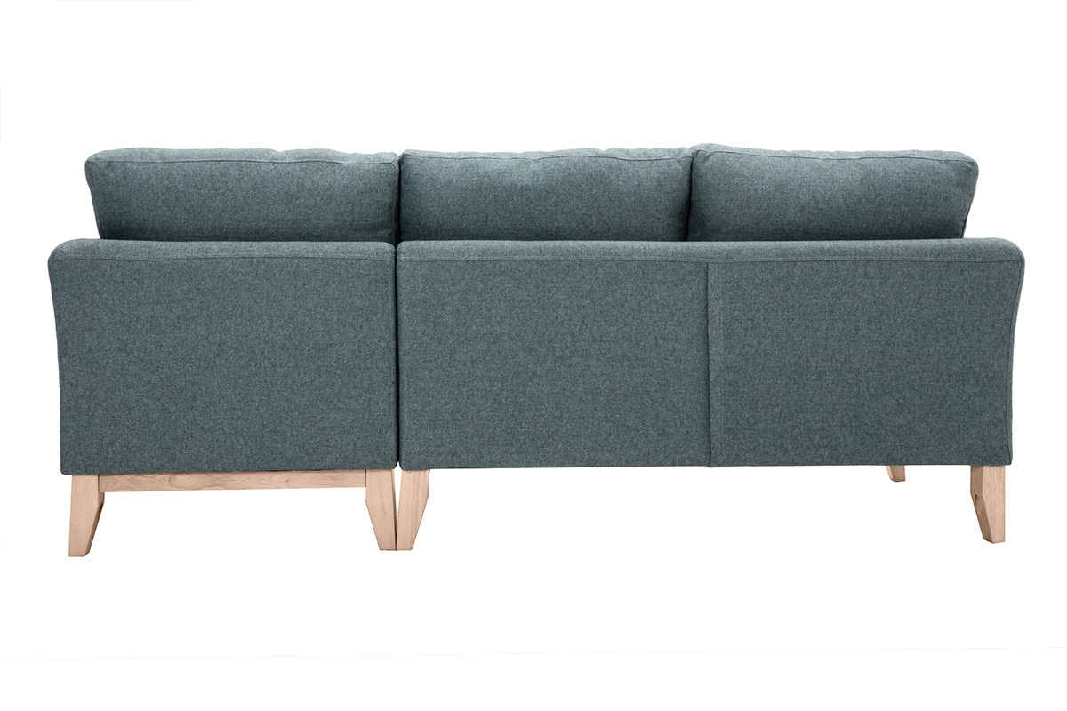 Sof chaise longue a la derecha nrdico 4 plazas verde grisceo y madera clara OSLO