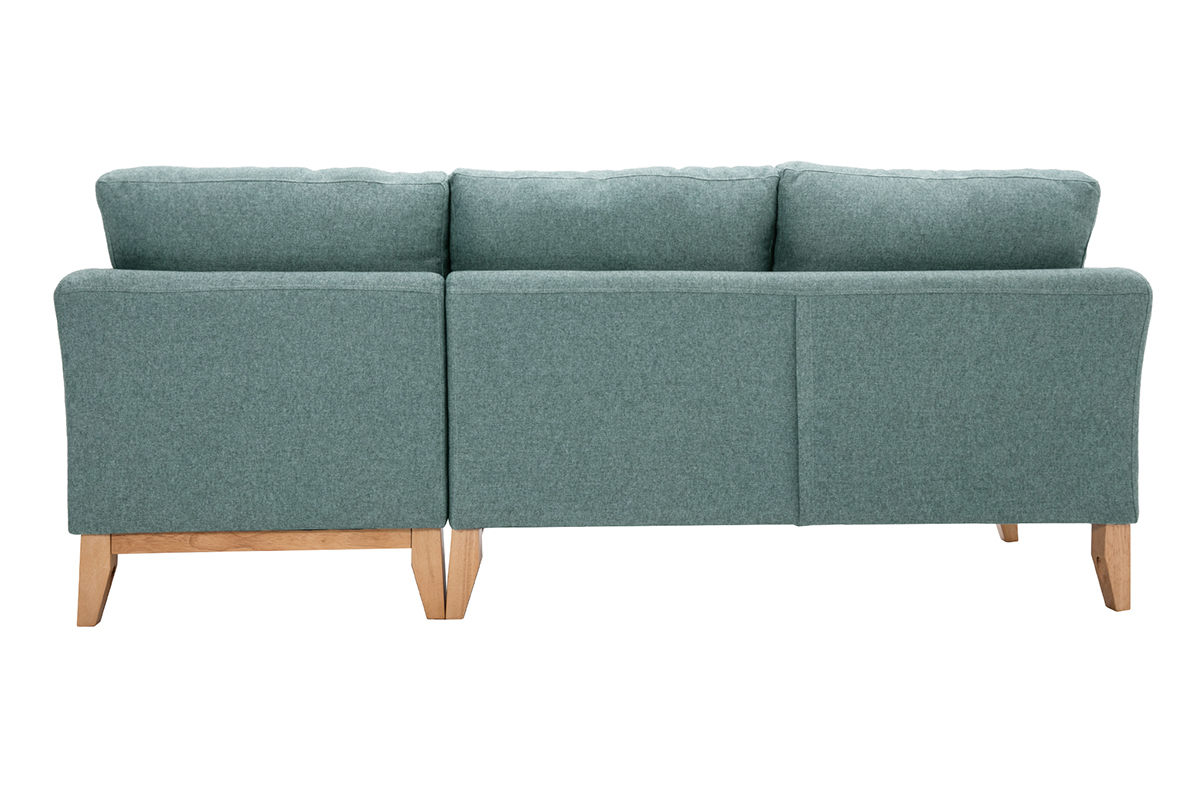 Sof chaise longue a la derecha nrdico 4 plazas verde grisceo y madera clara OSLO
