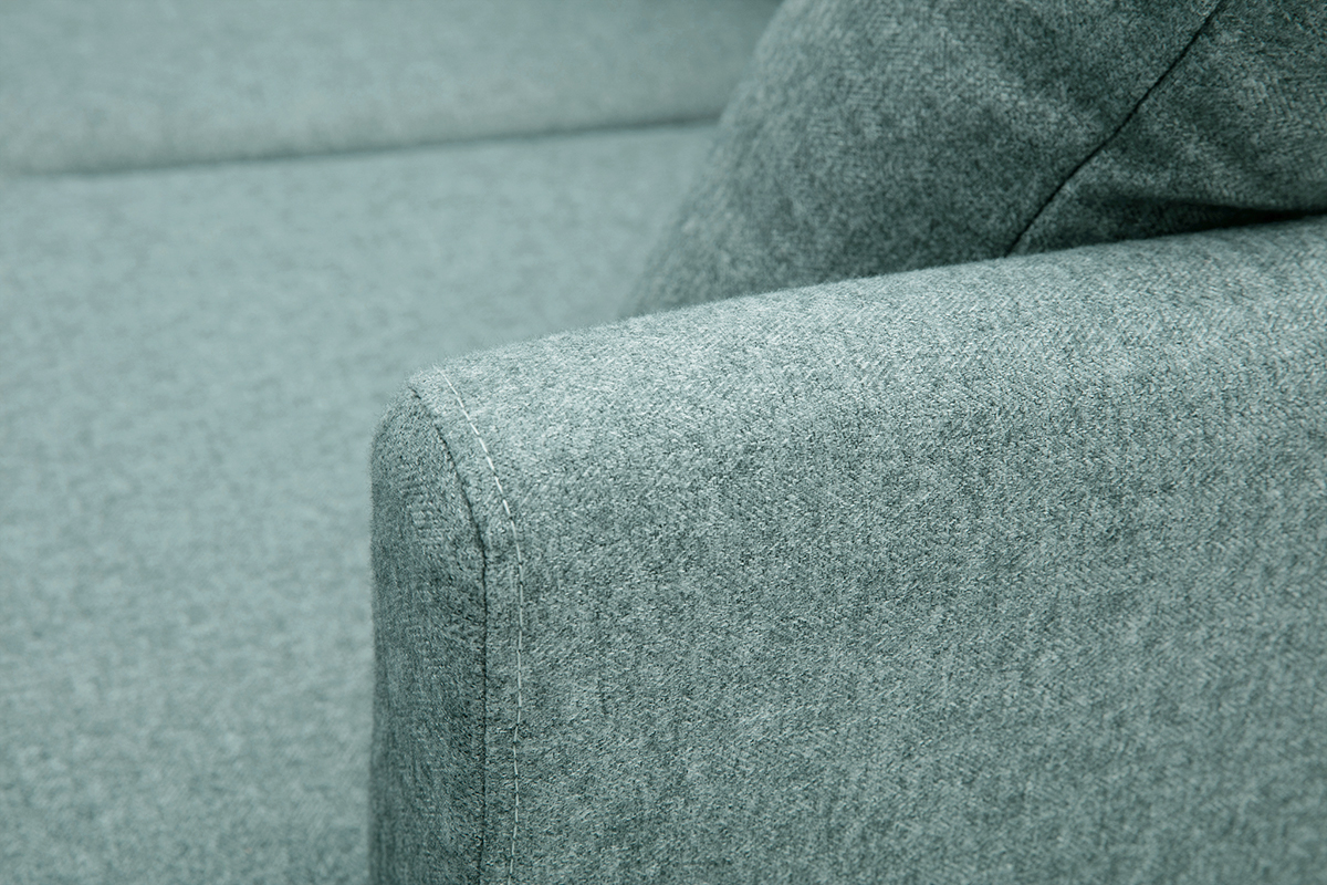 Sof chaise longue a la derecha nrdico 4 plazas verde grisceo y madera clara OSLO