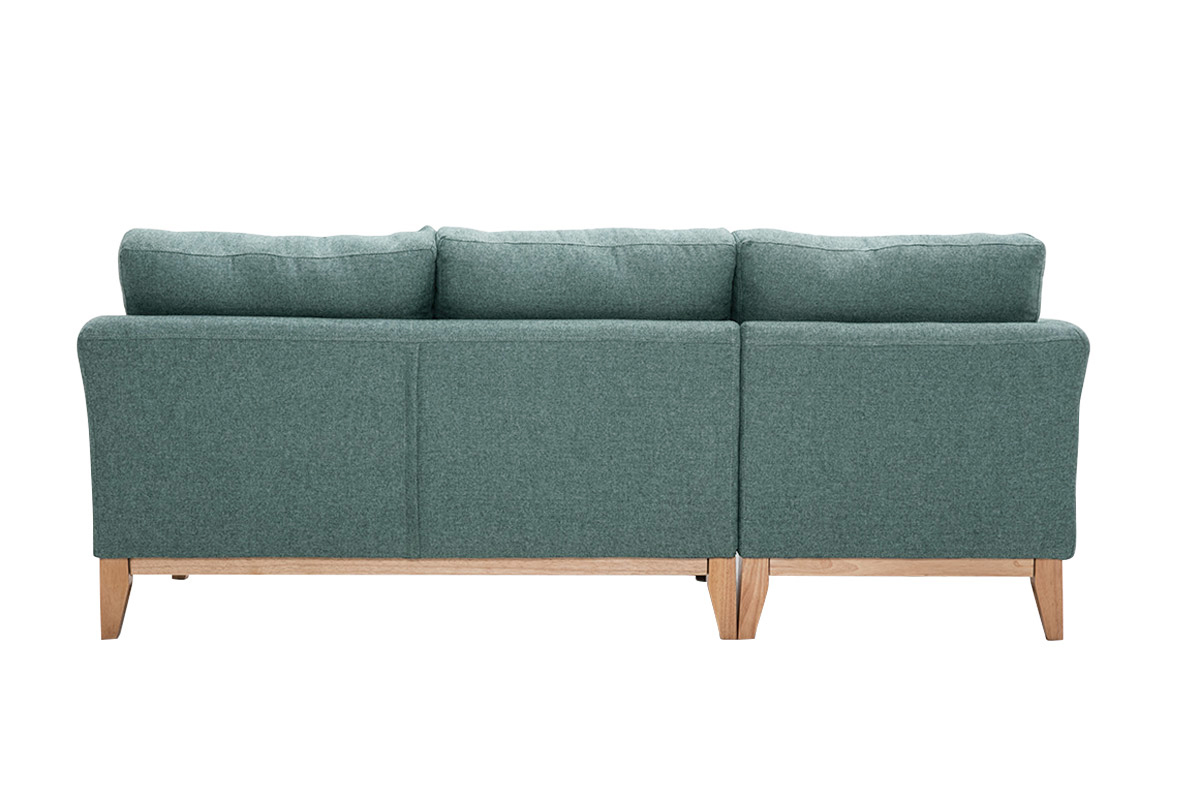 Sof chaise longue a la izquierda nrdico desenfundable verde grisceo y madera clara 3-4 plazas OSLO