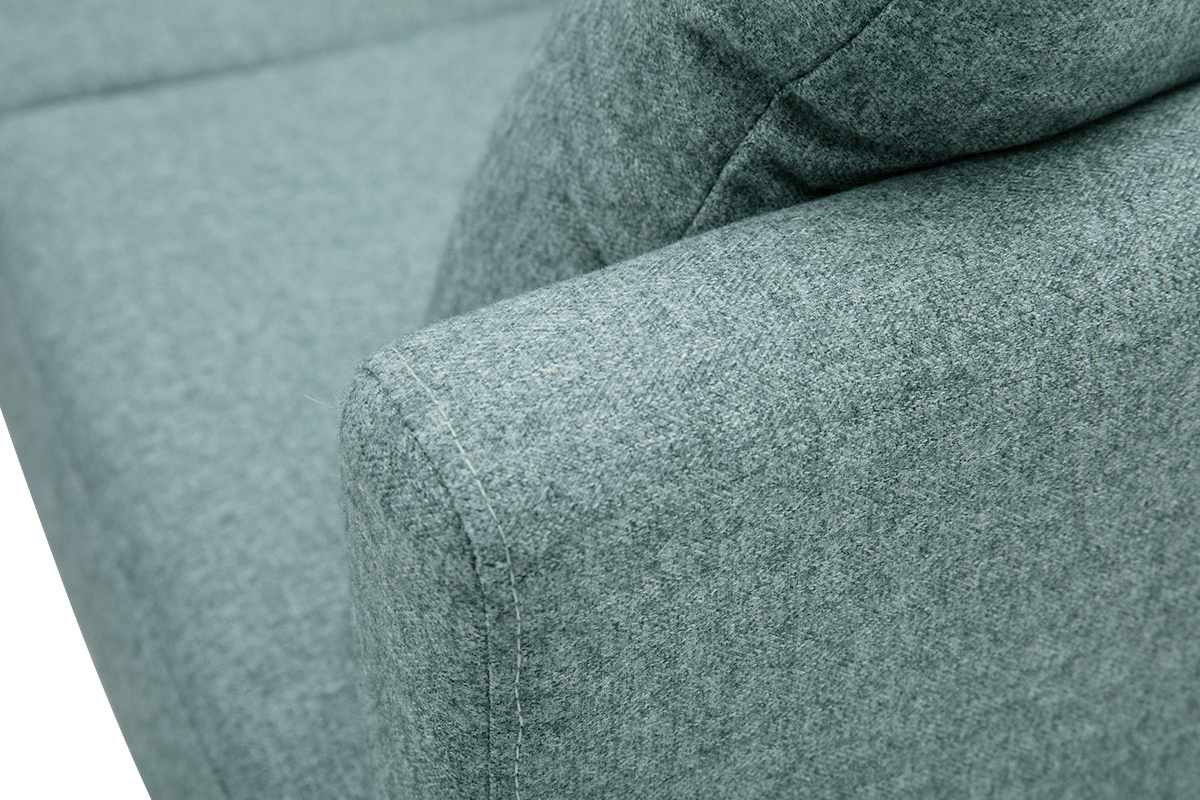 Sof chaise longue a la izquierda nrdico desenfundable verde grisceo y madera clara 3-4 plazas OSLO