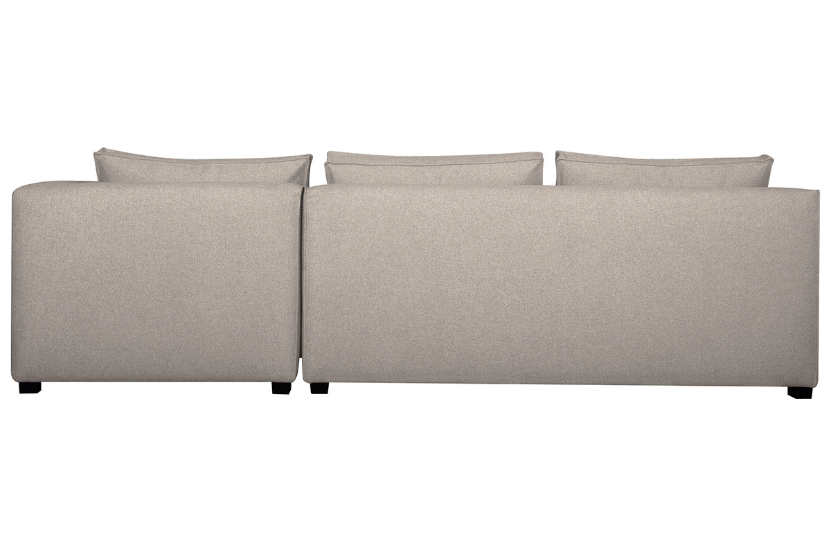 Sof chaise longue derecha modulable con butaca doble beige PLURIEL