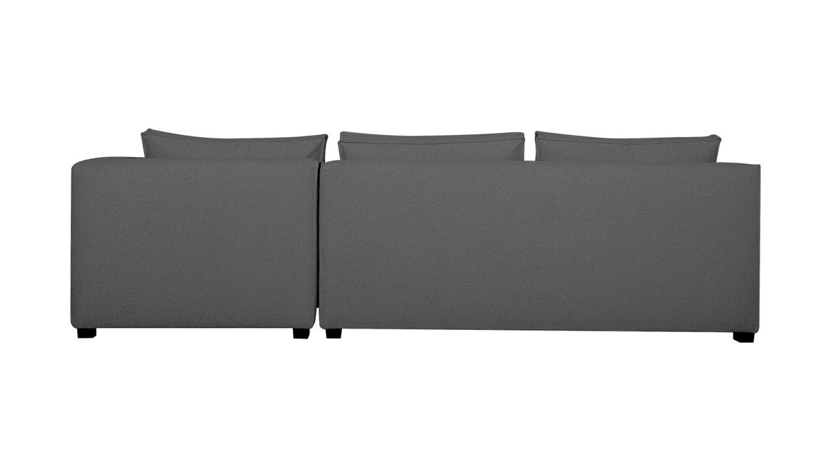Sofá chaise longue derecha modulable con butaca doble gris antracita PLURIEL