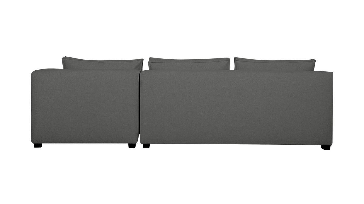 Sof chaise longue derecha modulable con butaca doble gris antracita PLURIEL