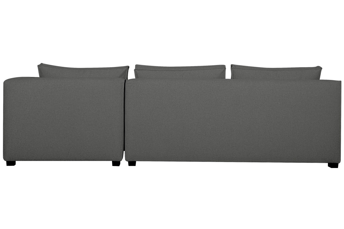 Sof chaise longue derecha modulable con butaca doble gris antracita PLURIEL