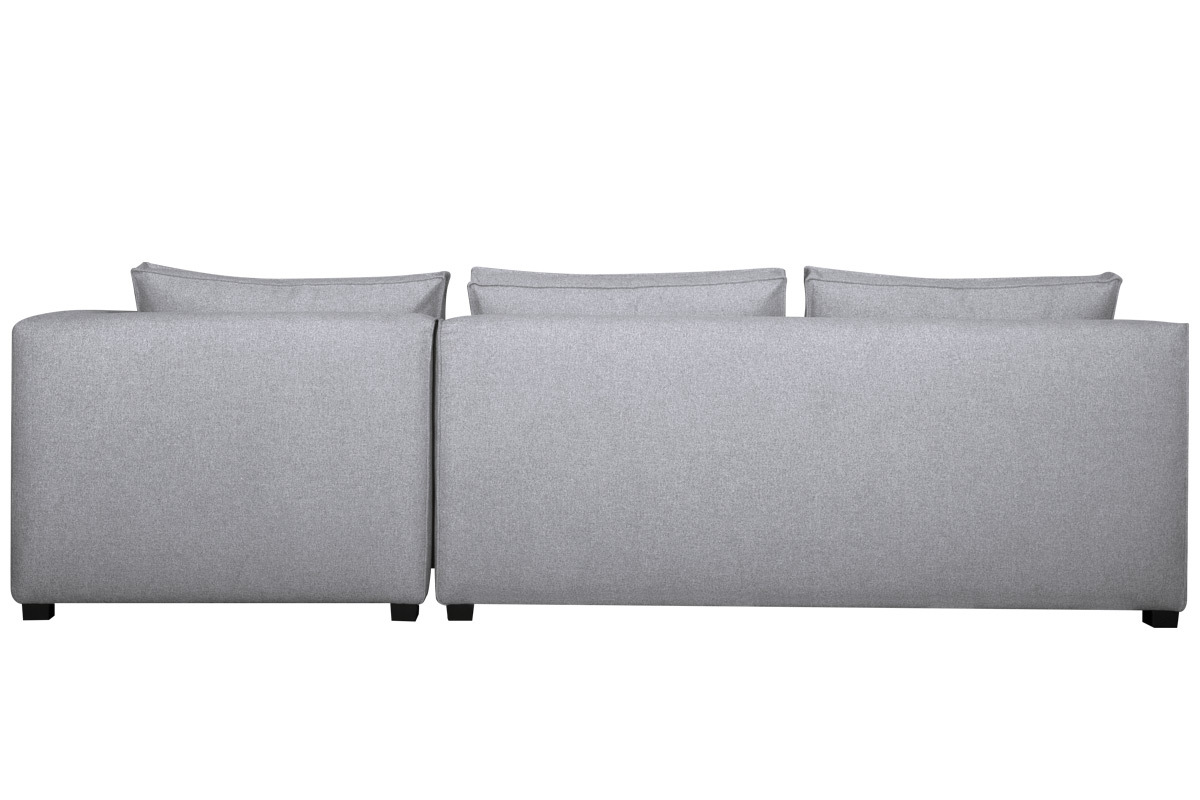Sof chaise longue derecha modulable con butaca doble gris claro PLURIEL