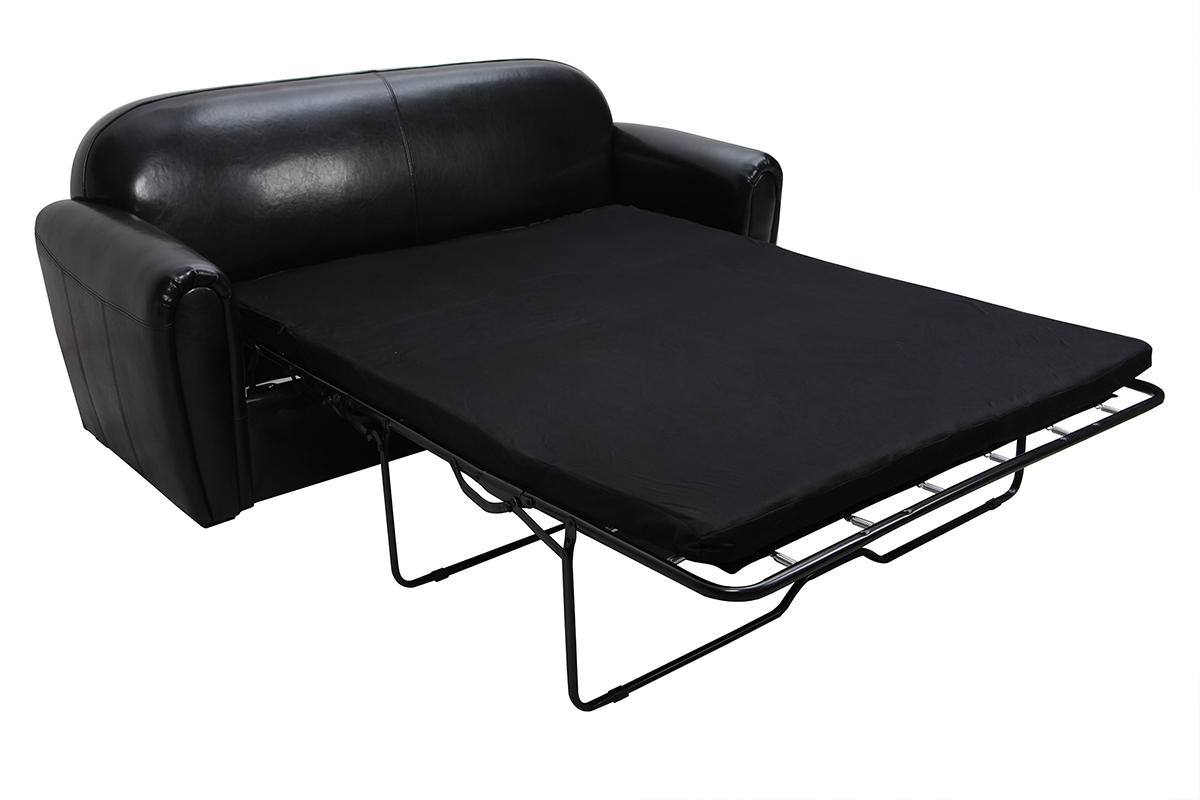 Sof Club convertible cuero negro 3 plazas - cuero de vaca