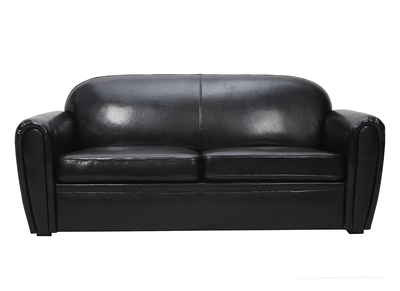 Sof&aacute; Club convertible cuero negro 3 plazas - cuero de vaca