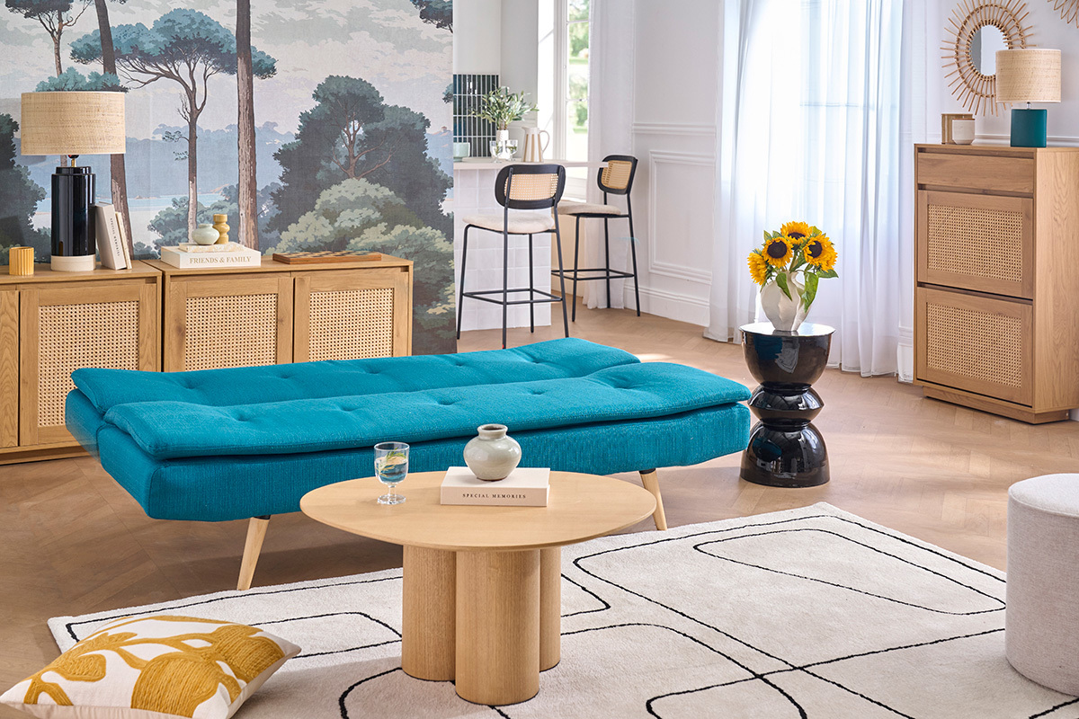 Sof� convertible 3 plazas azul petr�leo SENSO