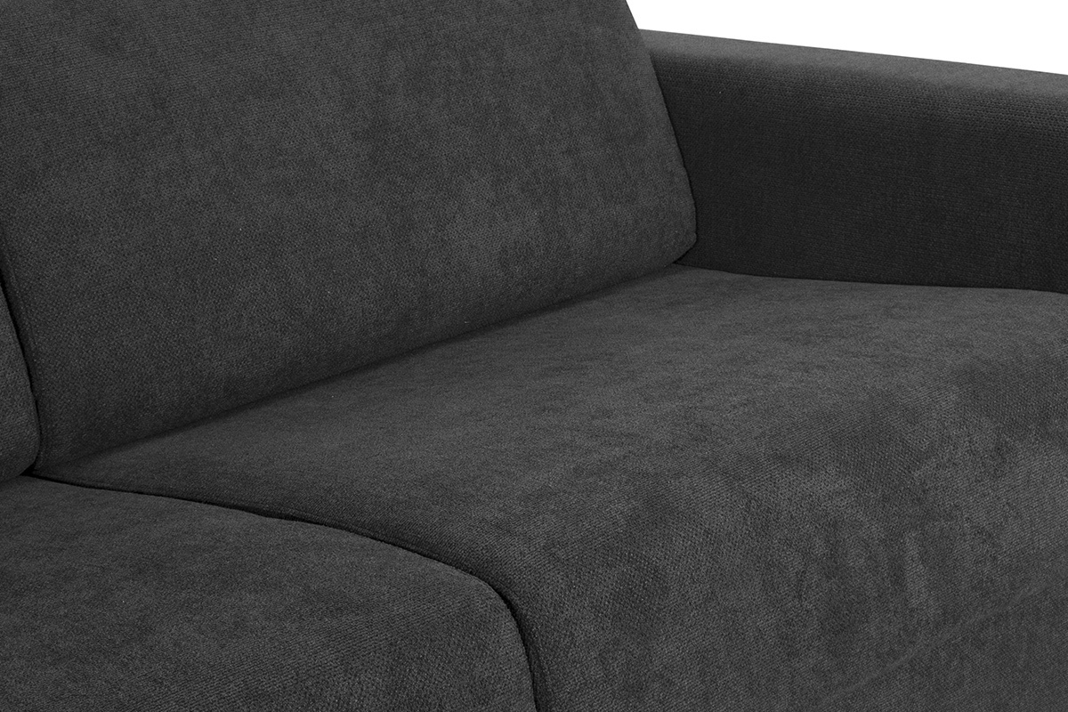 Sof convertible 3 plazas con reposacabezas ajustables efecto terciopelo gris oscuro GOYA