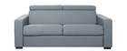Sofá convertible 3 plazas con reposacabezas ajustables gris claro NORO