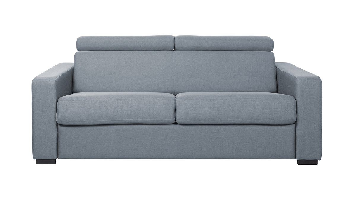 Sof convertible 3 plazas con reposacabezas ajustables gris claro NORO
