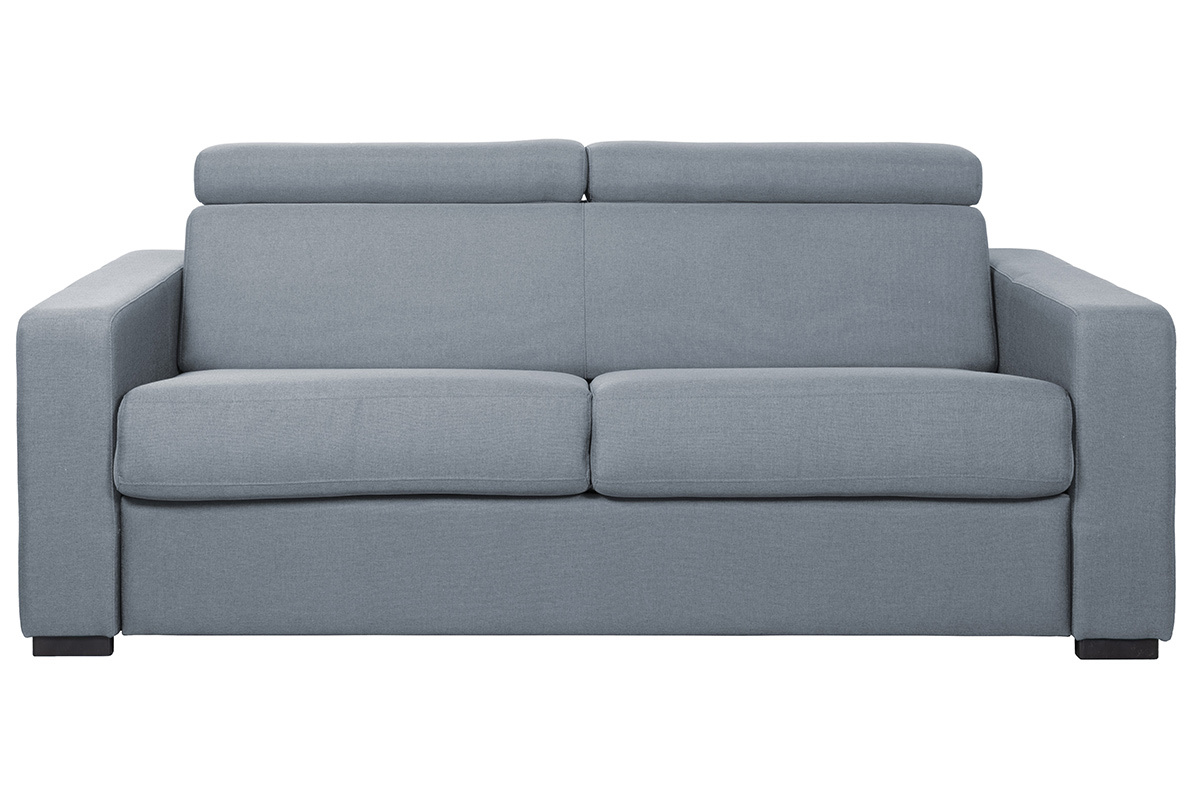 Sof convertible 3 plazas con reposacabezas ajustables gris claro NORO
