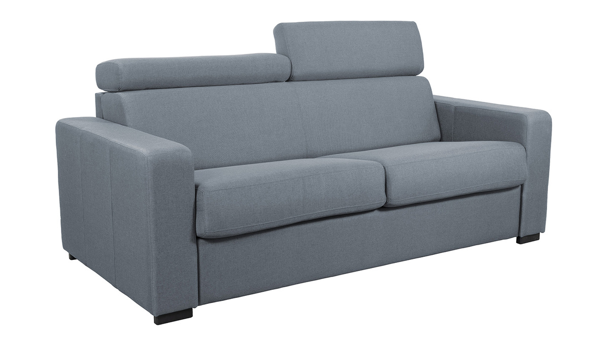 Sof convertible 3 plazas con reposacabezas ajustables gris claro NORO