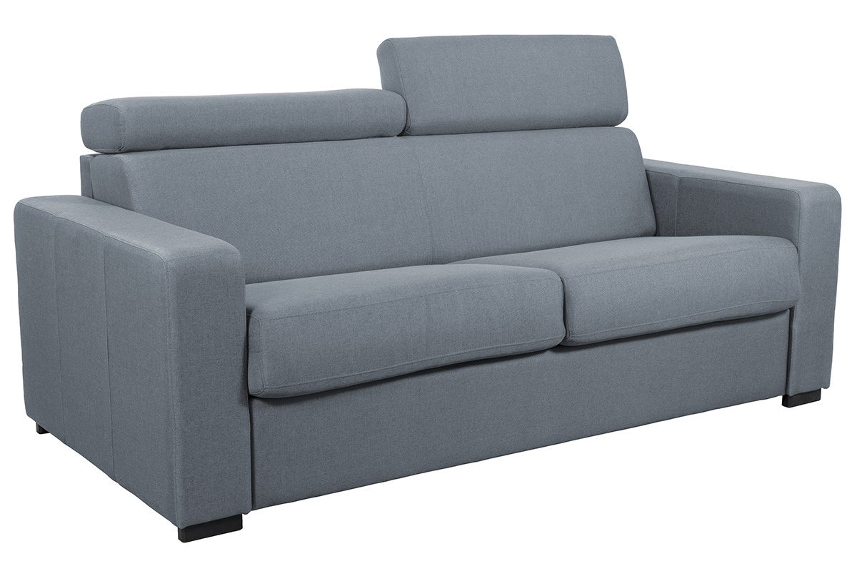 Sof convertible 3 plazas con reposacabezas ajustables gris claro NORO