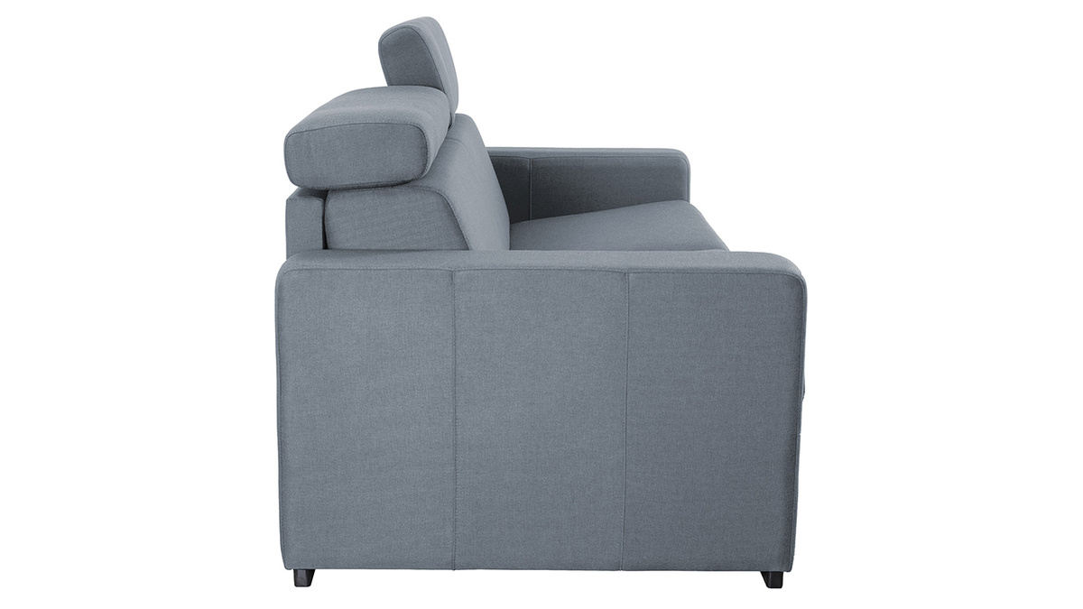 Sof convertible 3 plazas con reposacabezas ajustables gris claro NORO